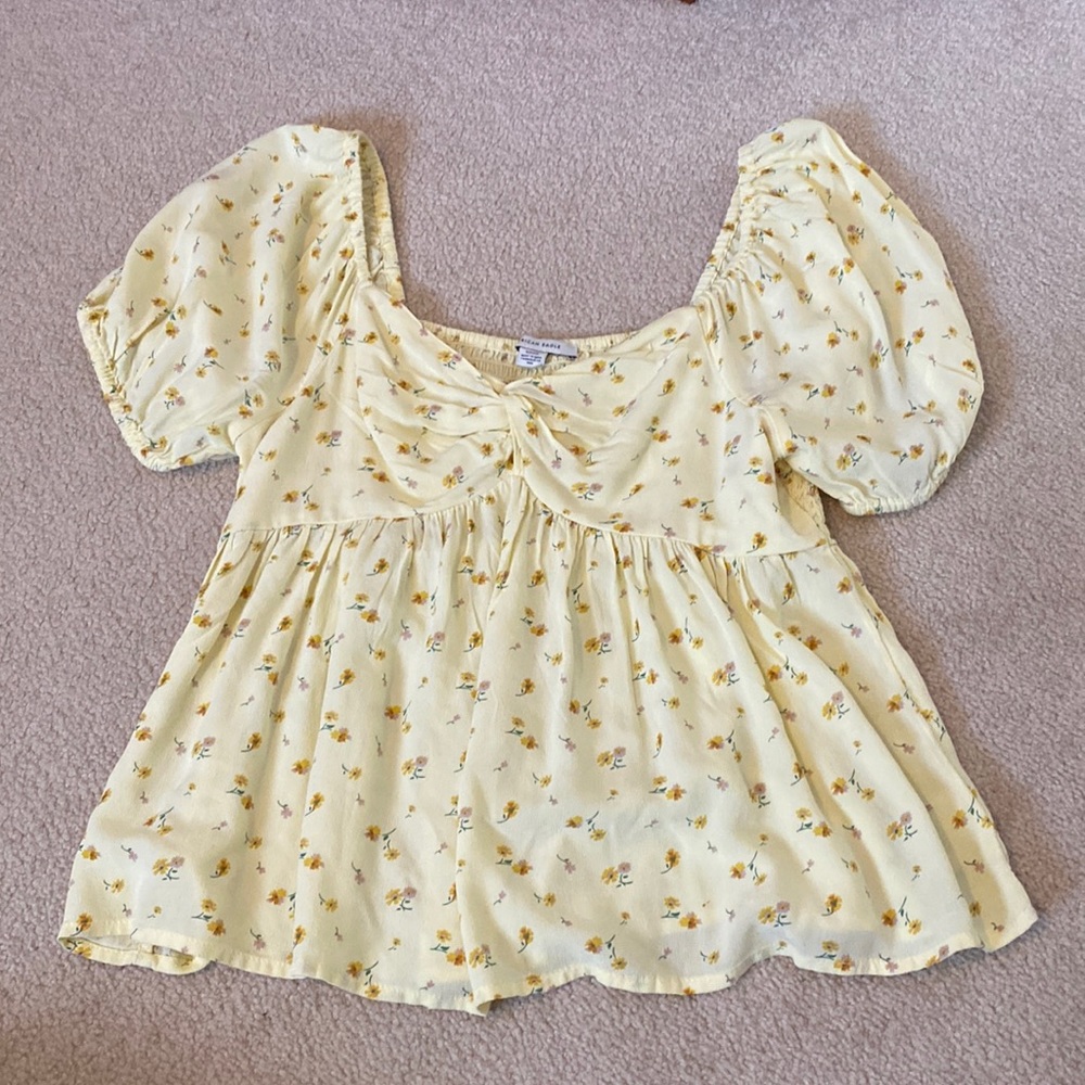 Puff sleeve babydoll top